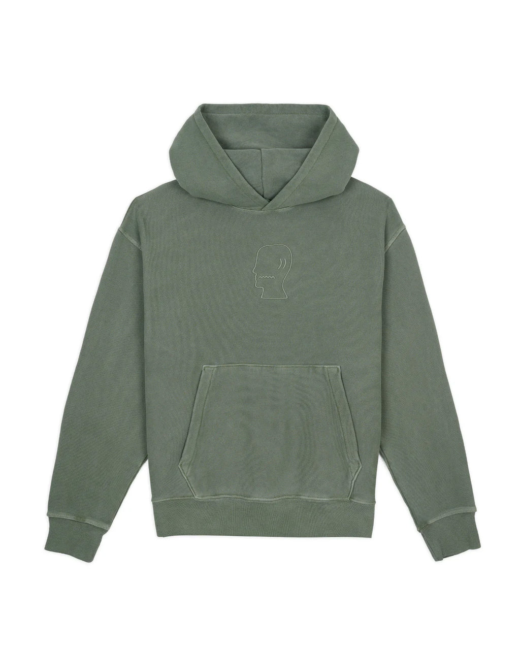 3D EMBROIDERED LOGOHEAD GARMENT DYED HOODIE - IVY