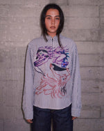 ANGEL STRIPED HALF ZIP WORK SHIRT - NATURAL 4