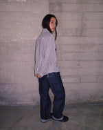 ANGEL STRIPED HALF ZIP WORK SHIRT - NATURAL 5