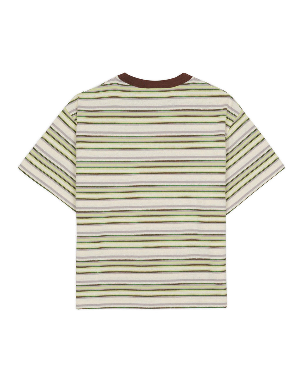 LOOPED STRIPE T-SHIRT - GREEN MULTI 4
