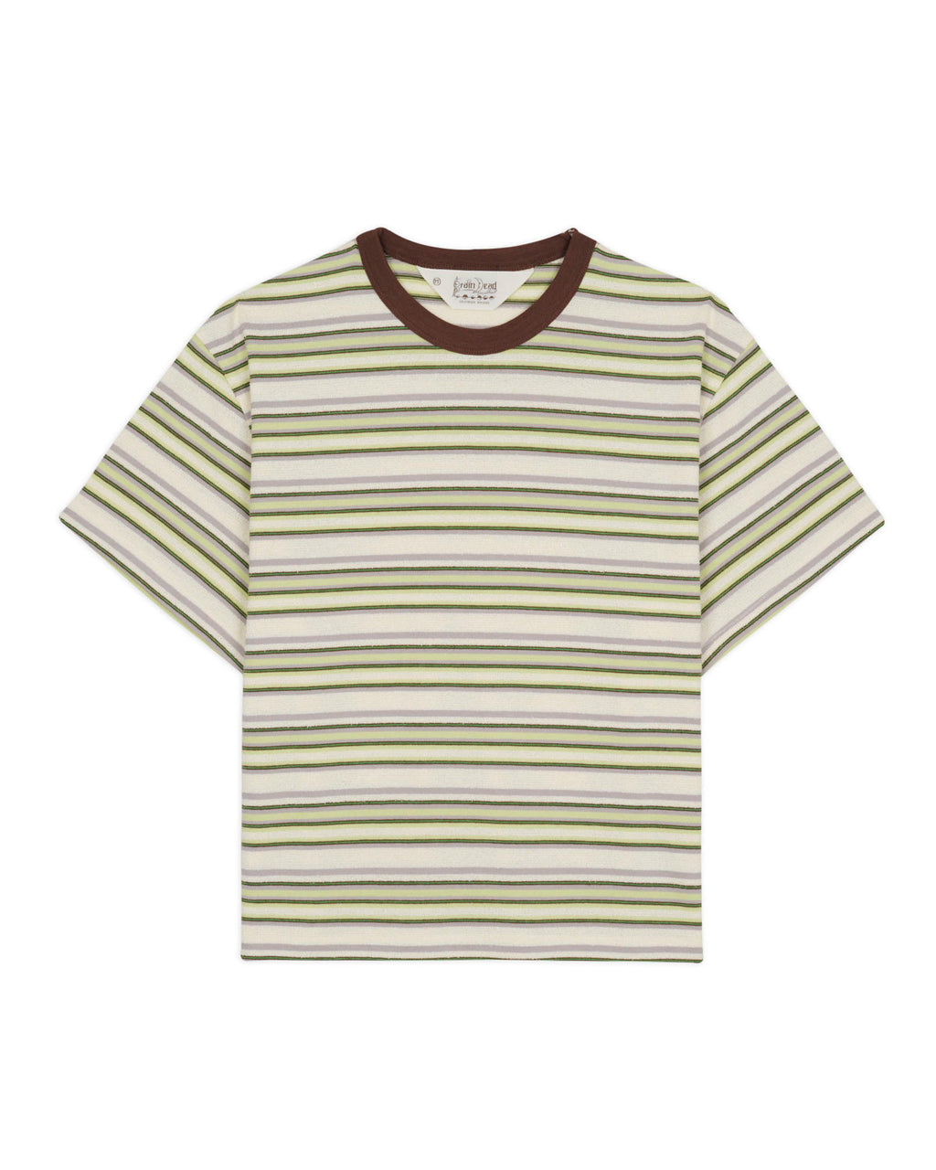 LOOPED STRIPE T-SHIRT - GREEN MULTI