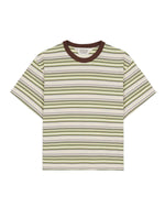 LOOPED STRIPE T-SHIRT - GREEN MULTI 1