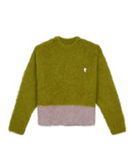 SUPER HAIRY BOXY KNIT SWEATER - LIME 1