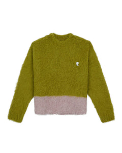 SUPER HAIRY BOXY KNIT SWEATER - LIME