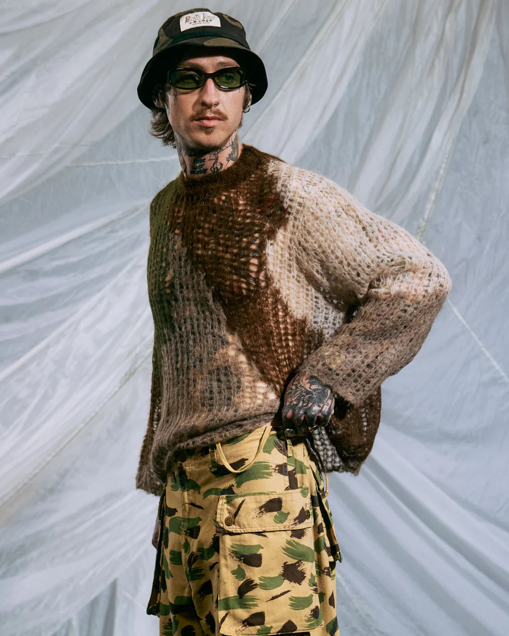 ORGANIC THREADBARE SWEATER - OLIVE 2