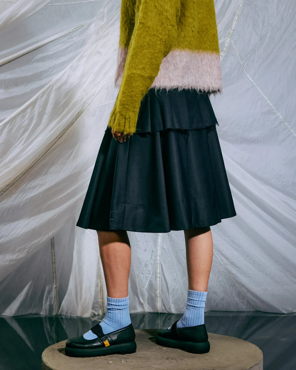 PLEATED SKIRT - MIDNIGHT BLUE 2