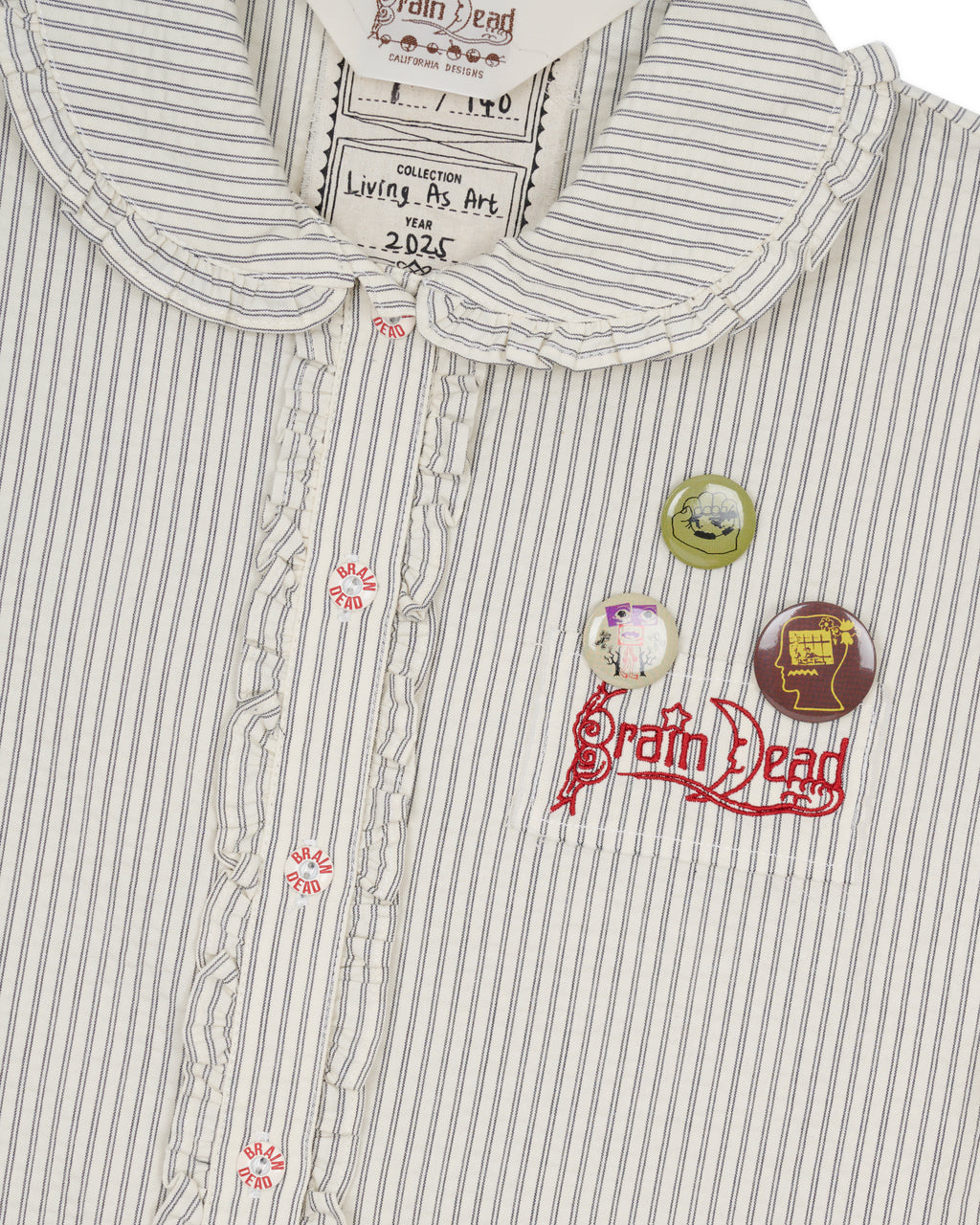 BAD APPLE BUTTON UP SHIRT - NATURAL 7