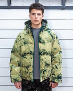 BLEACH DYED DIMENSION PUFFER JACKET - OLIVE 6
