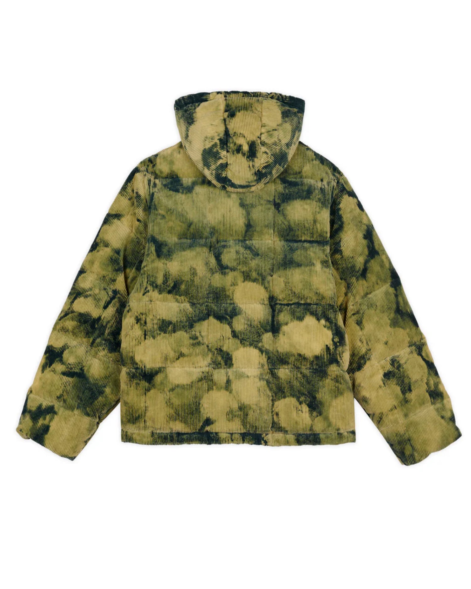 BLEACH DYED DIMENSION PUFFER JACKET - OLIVE 7
