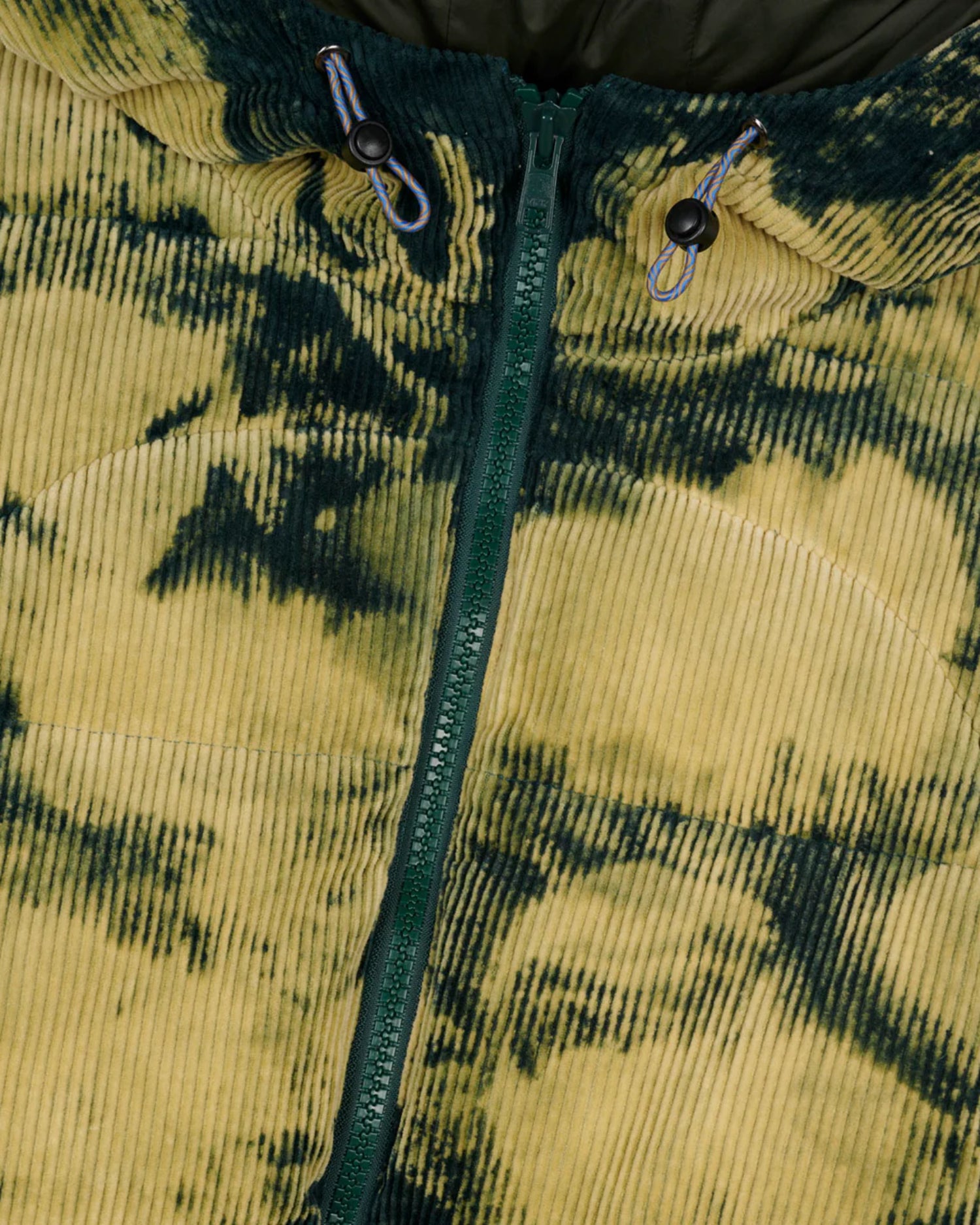 BLEACH DYED DIMENSION PUFFER JACKET - OLIVE 8