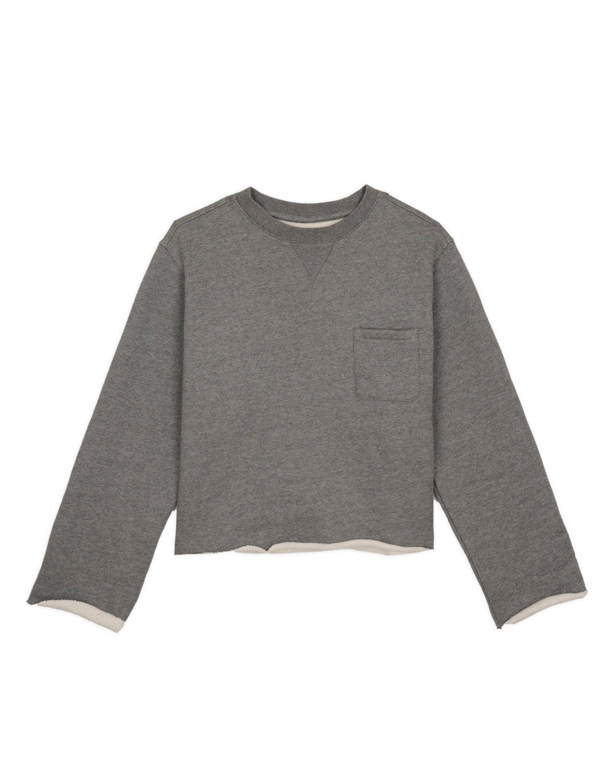 BOXY FRENCH TERRY SWEATSHIRT - HEATHER GREY 1