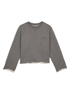 BOXY FRENCH TERRY SWEATSHIRT - HEATHER GREY