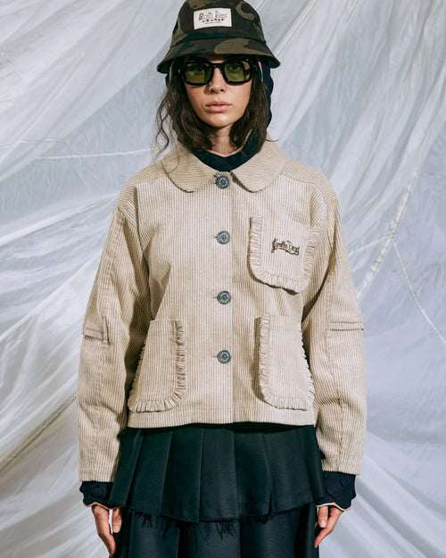 BOXY RUFFLE JACKET - NATURAL 2