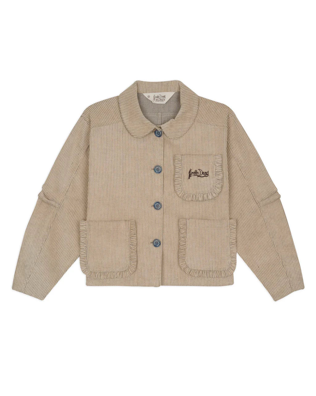 BOXY RUFFLE JACKET - NATURAL