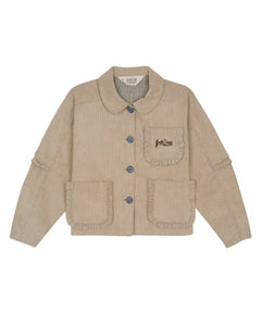 BOXY RUFFLE JACKET - NATURAL
