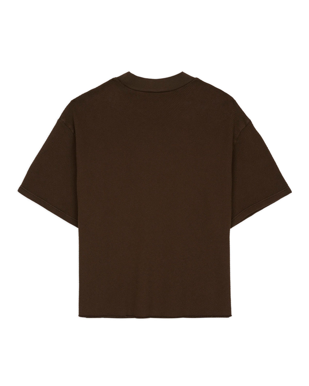 BOXY THERMAL MOCK NECK T-SHIRT - BROWN 6