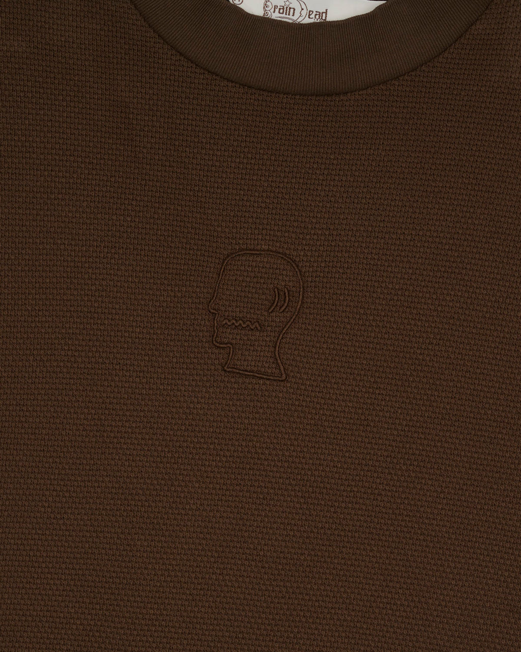 BOXY THERMAL MOCK NECK T-SHIRT - BROWN 7