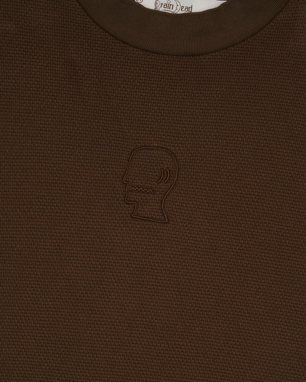 BOXY THERMAL MOCK NECK T-SHIRT - BROWN 7