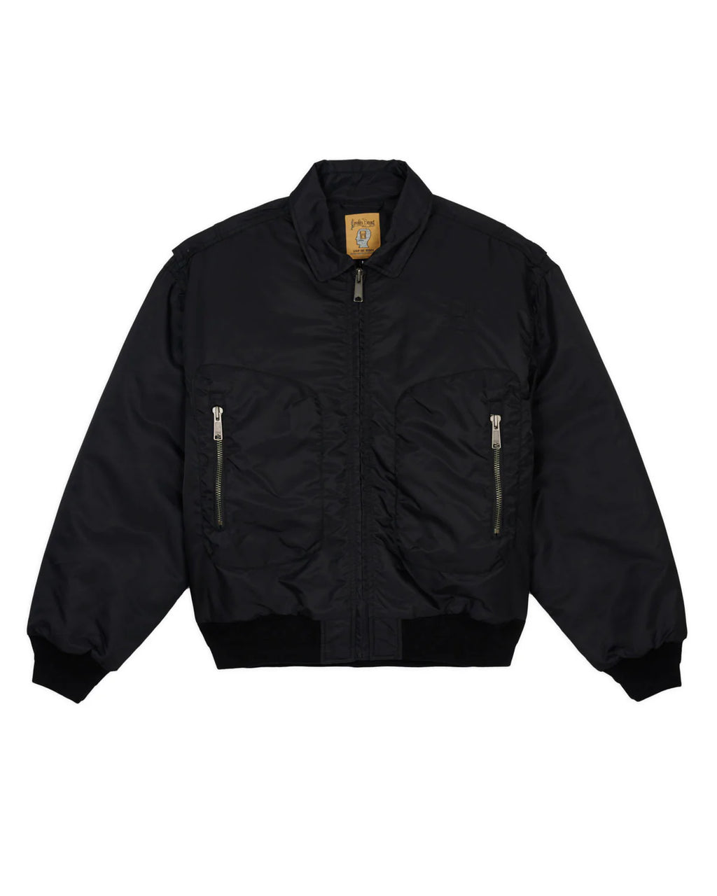 EMBROIDERED 3D FLIGHT JACKET - BLACK