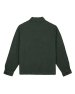 WAFFLE BUTTON FRONT SHIRT - DARK GREEN 2