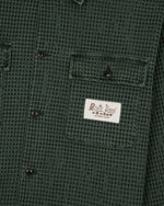 WAFFLE BUTTON FRONT SHIRT - DARK GREEN 3
