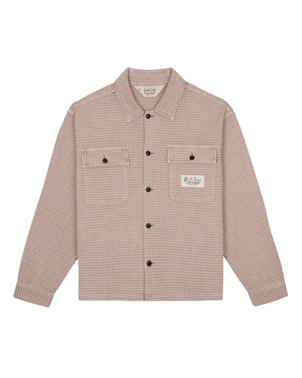 WAFFLE BUTTON FRONT SHIRT - SAND