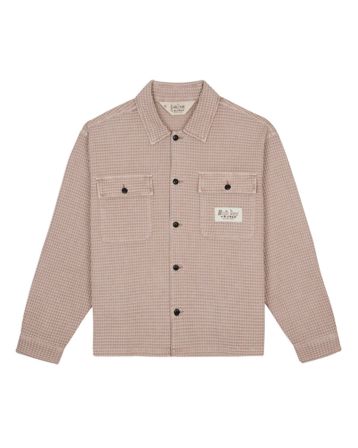 WAFFLE BUTTON FRONT SHIRT - SAND 1