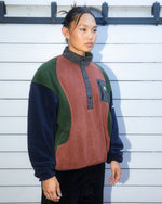 BRAIN DEAD EQUIPMENT RIPSTOP PULLOVER FLEECE JACKET - NAVY 6