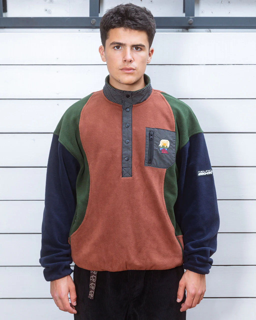 BRAIN DEAD EQUIPMENT RIPSTOP PULLOVER FLEECE JACKET - NAVY 2