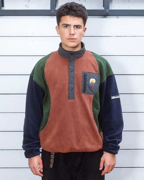 BRAIN DEAD EQUIPMENT RIPSTOP PULLOVER FLEECE JACKET - NAVY 2