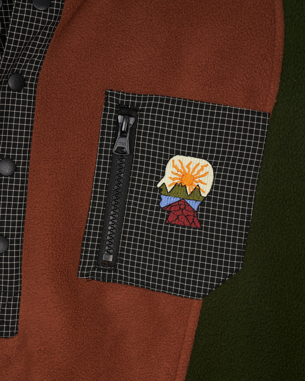 BRAIN DEAD EQUIPMENT RIPSTOP PULLOVER FLEECE JACKET - NAVY 10