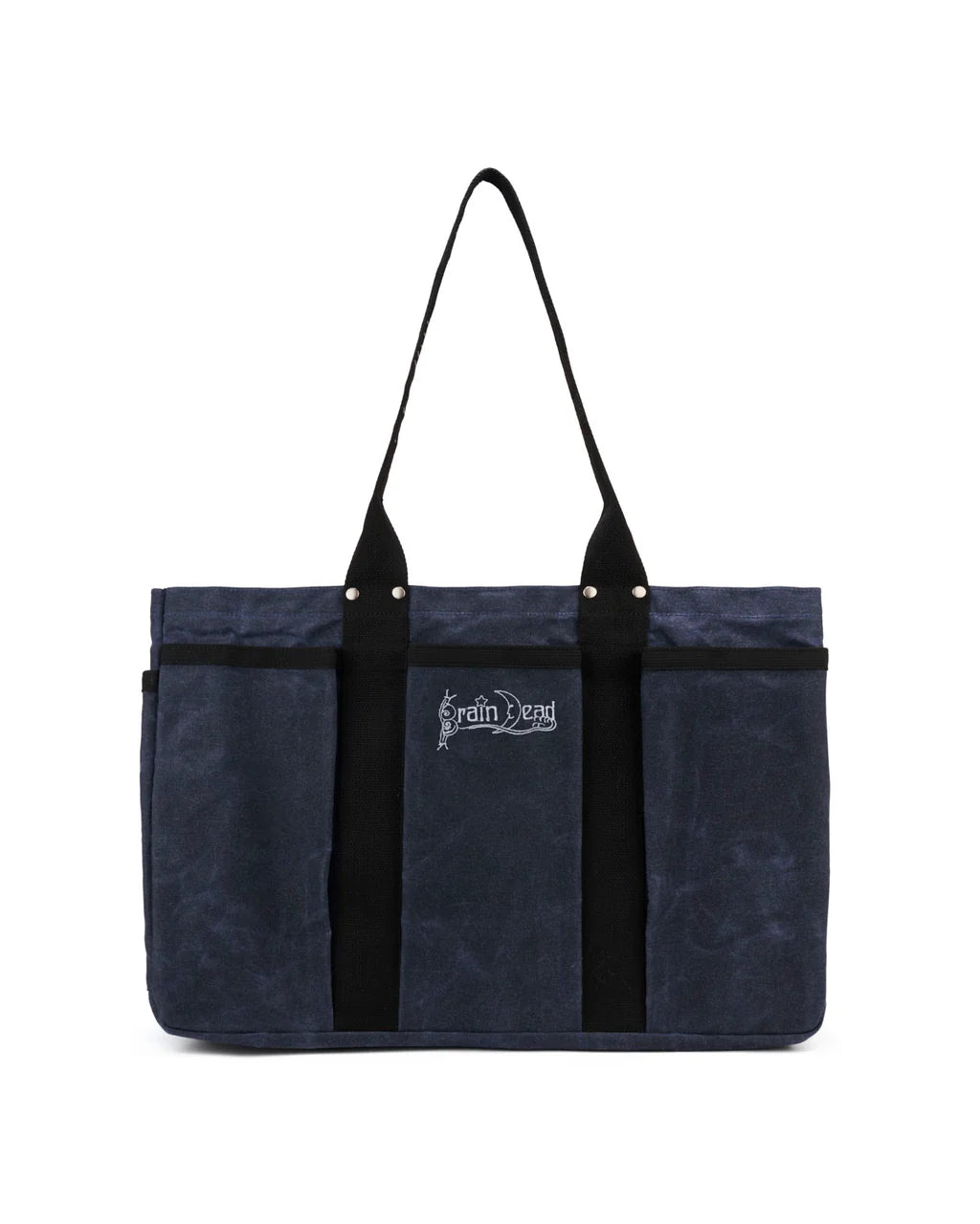 BRAIN DEAD EQUIPMENT WAXED CANVAS TENNIS TOTE - NAVY 1