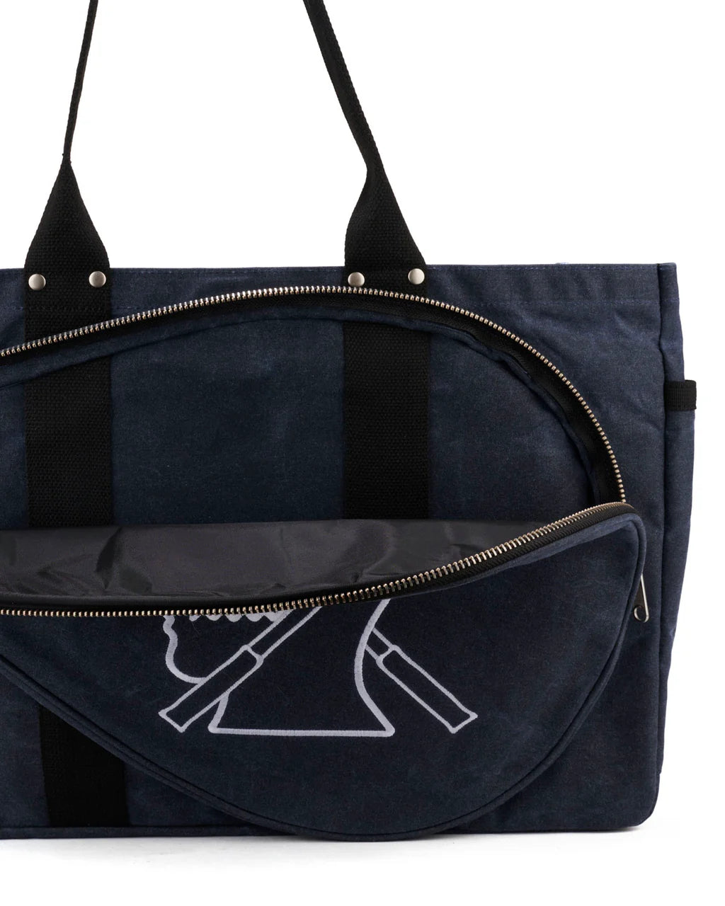 BRAIN DEAD EQUIPMENT WAXED CANVAS TENNIS TOTE - NAVY 5