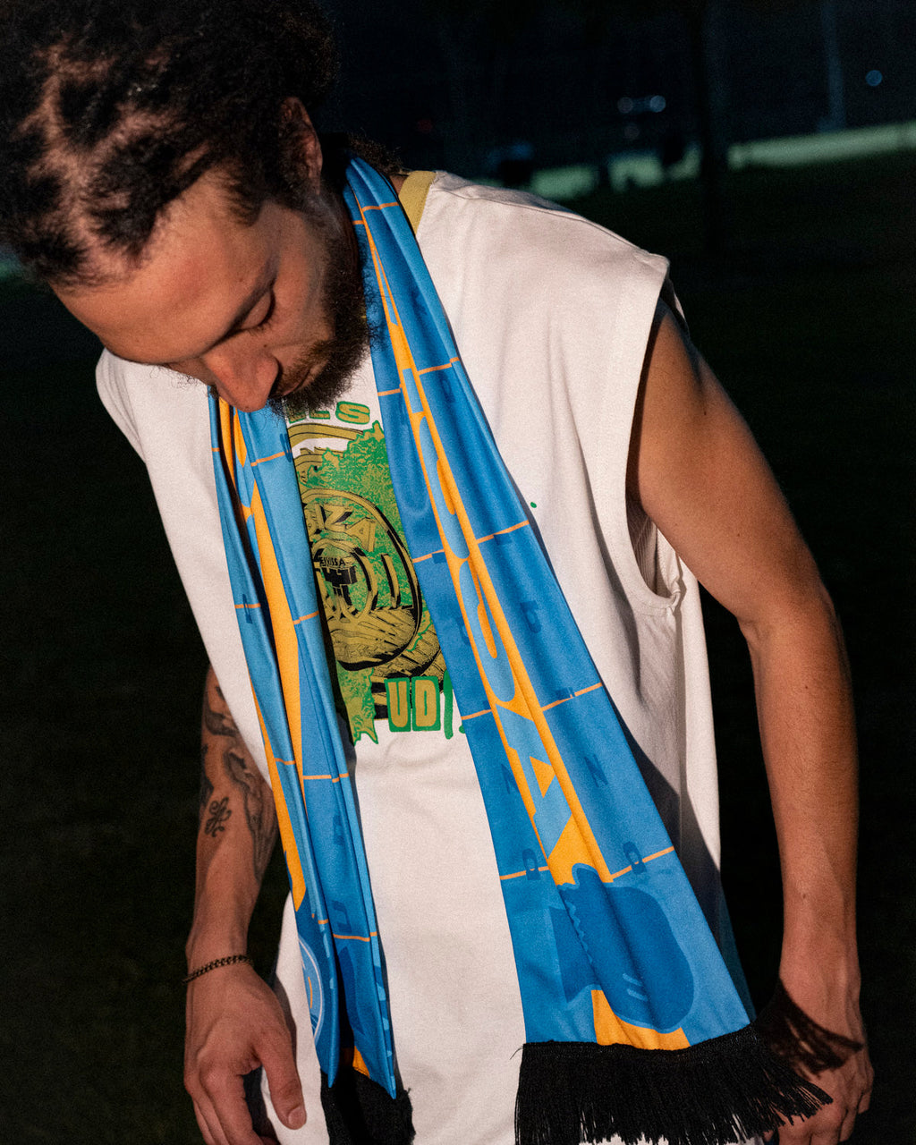 Brain Dead x UDI Stripe Scarf - Blue Multi 3