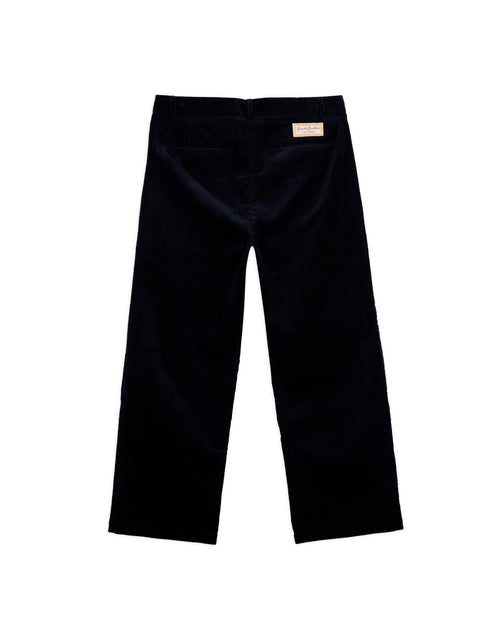 BB CALIFORNIA PLEATED CORDUROY TROUSER - MIDNIGHT BLUE 2