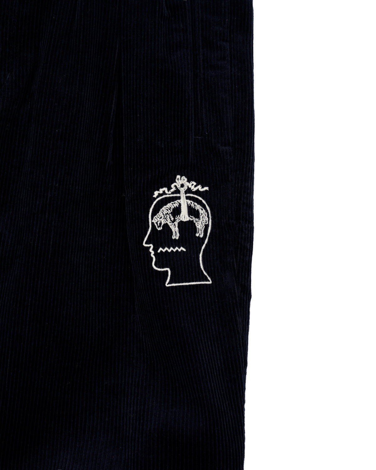 BB CALIFORNIA PLEATED CORDUROY TROUSER - MIDNIGHT BLUE 3