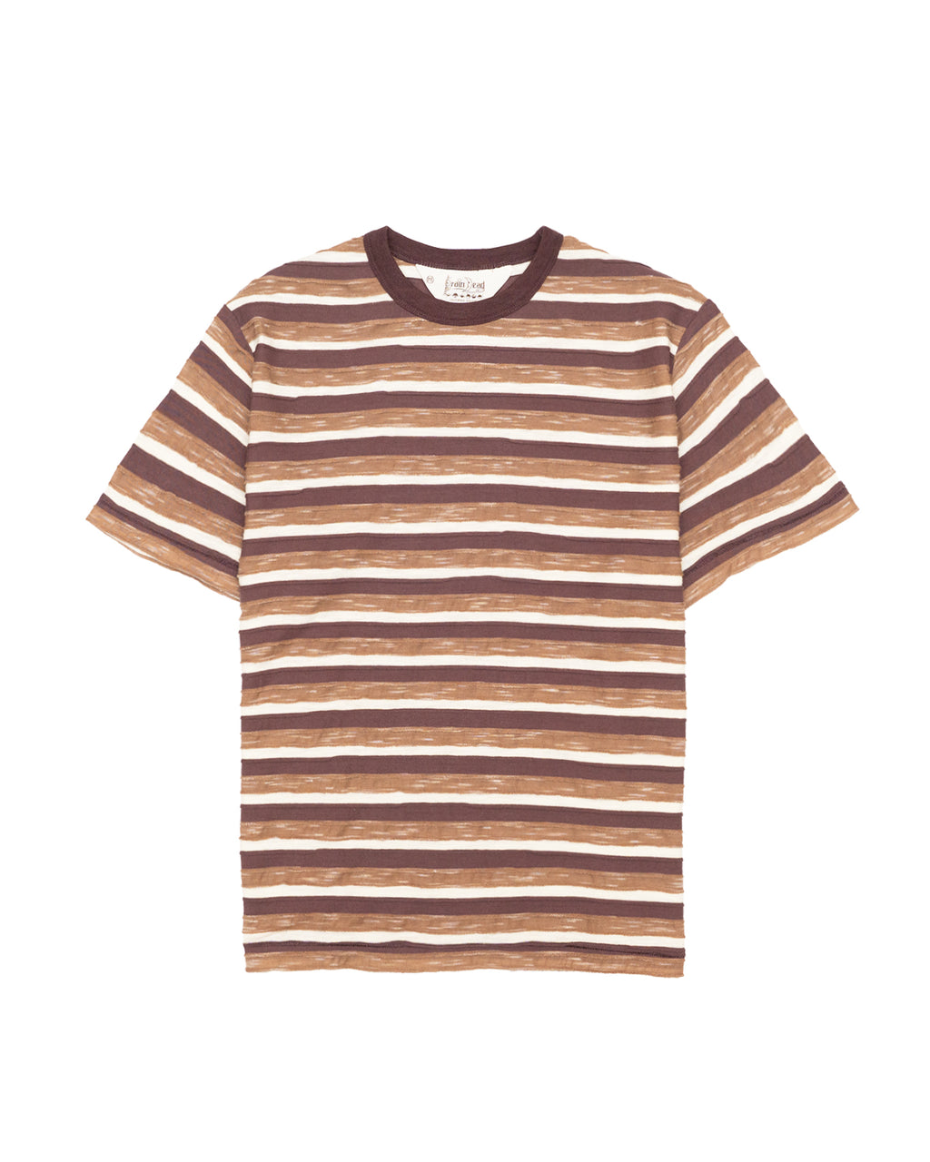 CASEY STRIPED T-SHIRT  - COFFEE