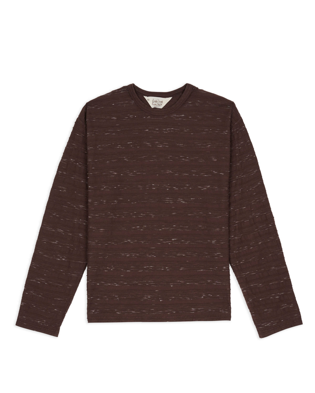 CASEY STRIPE LONG SLEEVE T-SHIRT - BROWN 1