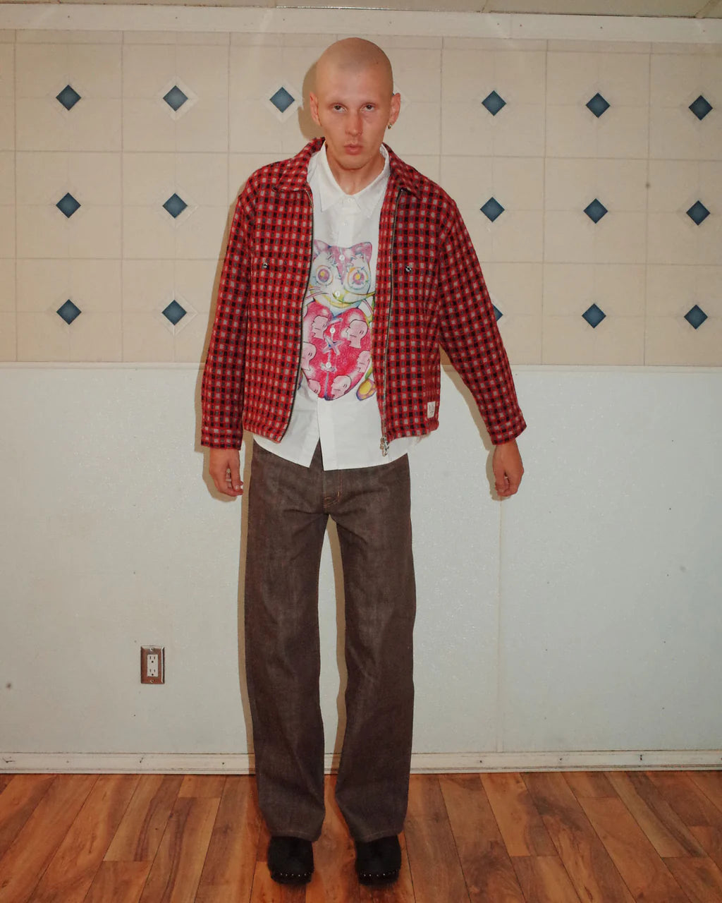 CHECK MATE FLANNEL ZIP SHIRT - BLACK MULTI 3