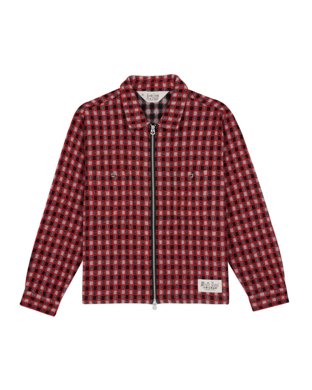 CHECK MATE FLANNEL ZIP SHIRT - BLACK MULTI
