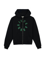 COLLEGIATE ZIP UP HOODIE - BLACK 1