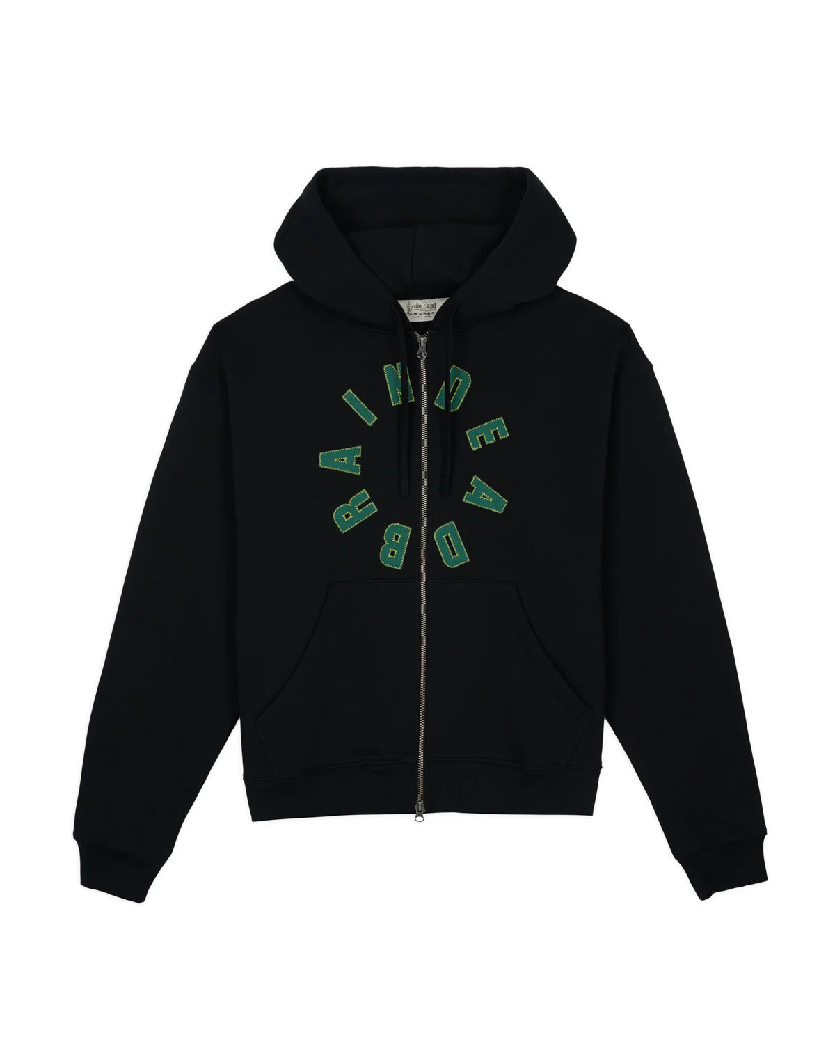 COLLEGIATE ZIP UP HOODIE - BLACK 1