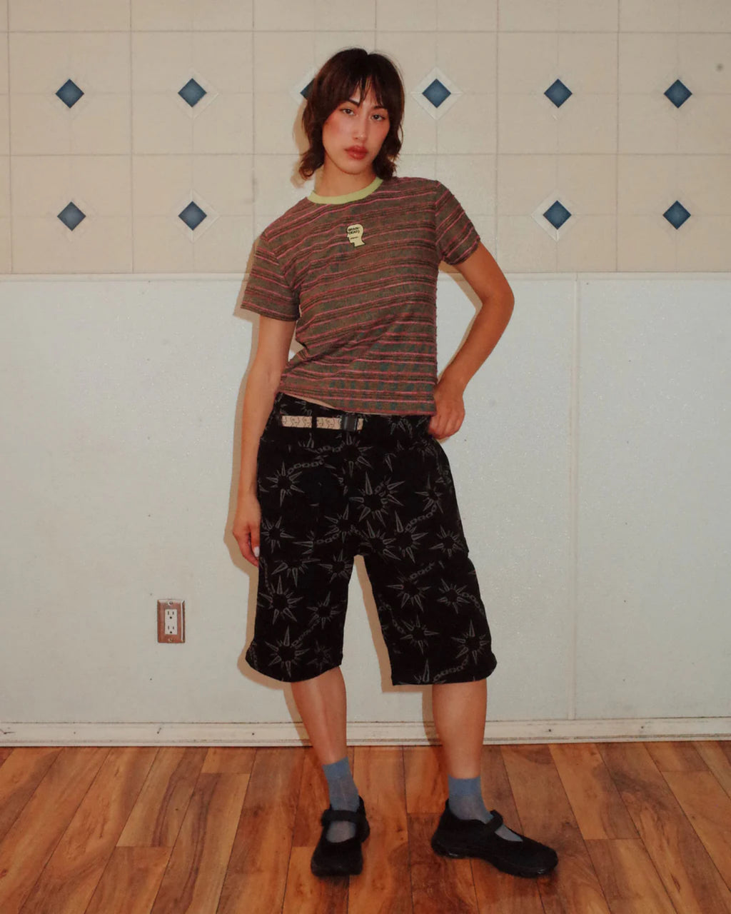 PUDU STRIPE BABY T-SHIRT - GREEN MULTI 2