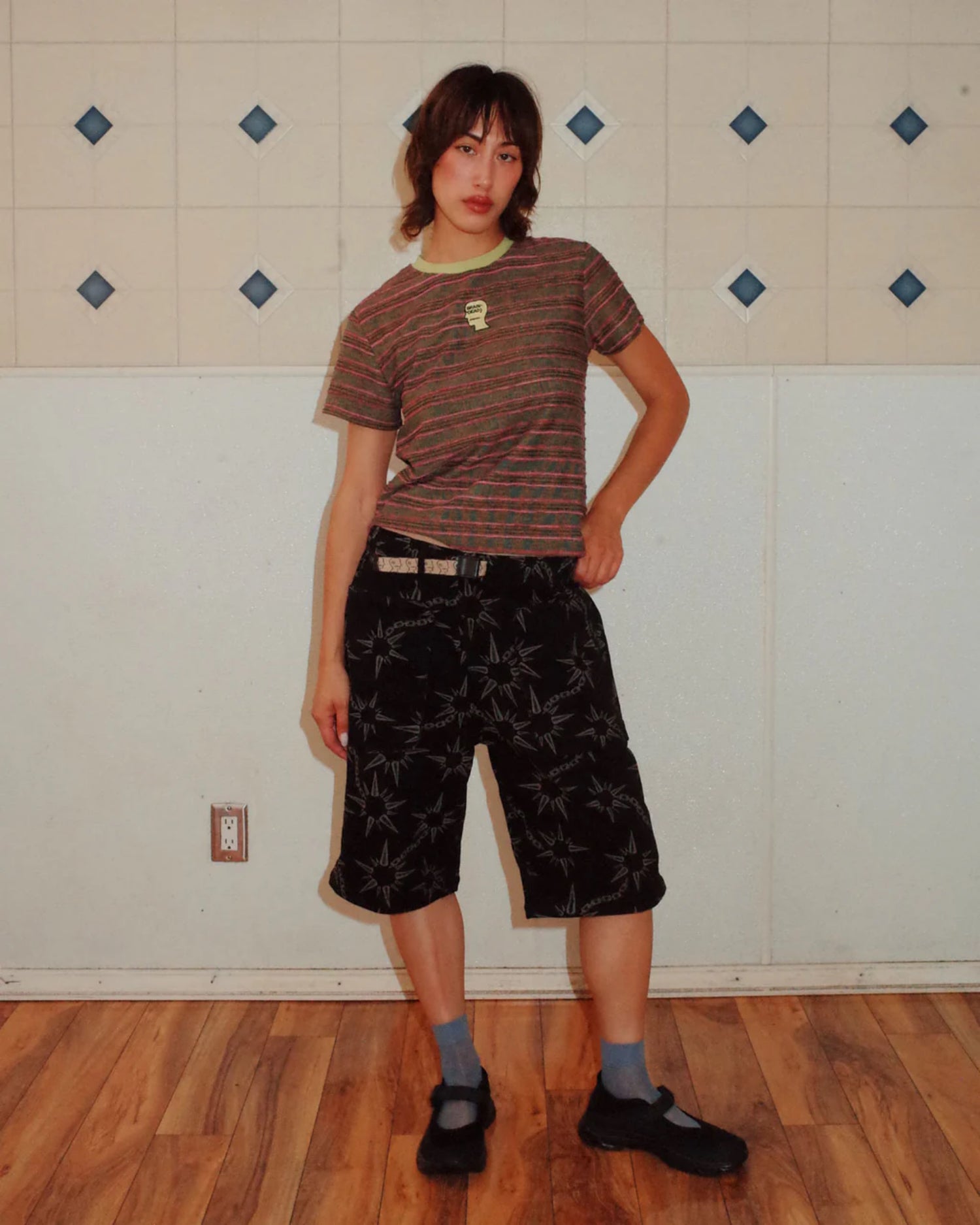 PUDU STRIPE BABY T-SHIRT - GREEN MULTI 2