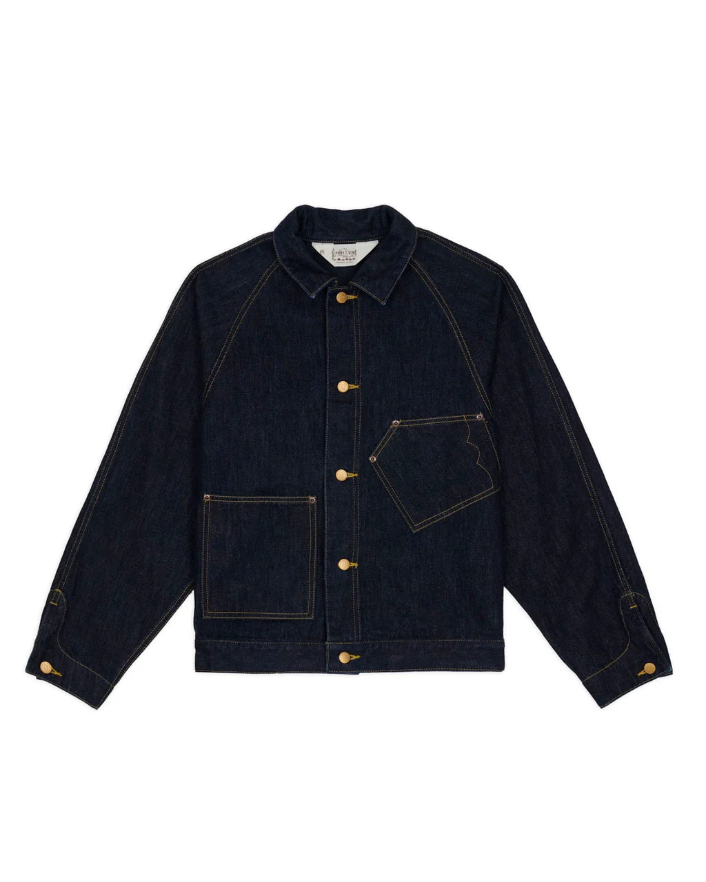 DENIM CROPPED ENGINEER JACKET - WASHED INDIGO 1