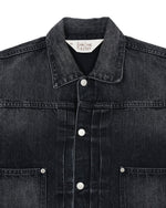 13.2OZ SELVEDGE DENIM TRUCKER JACKET - WASHED BLACK 6
