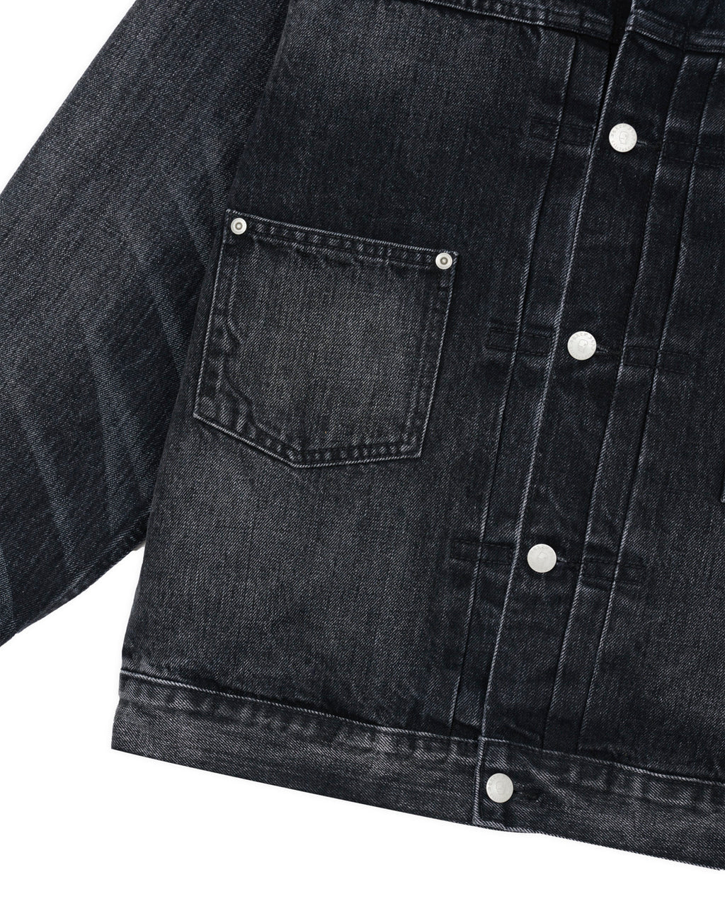 13.2OZ SELVEDGE DENIM TRUCKER JACKET - WASHED BLACK 5