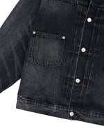 13.2OZ SELVEDGE DENIM TRUCKER JACKET - WASHED BLACK 5