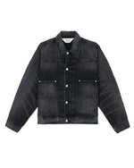 13.2OZ SELVEDGE DENIM TRUCKER JACKET - WASHED BLACK 1