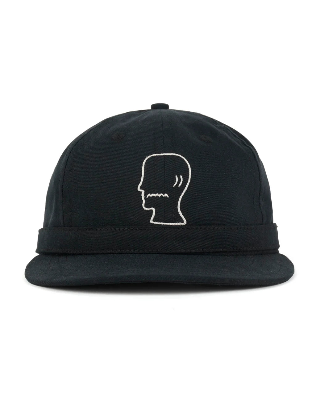 EXTENDED STRAP 6 PANEL LOGOHEAD HAT - BLACK